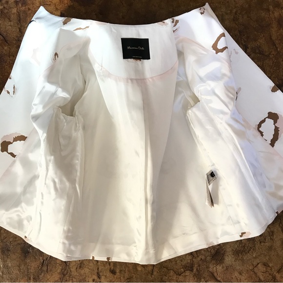 Massimo Dutti Cropped Oversized Blazer Jacket White 6 - Picture 10 of 16